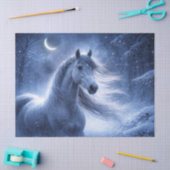 Pferd und Mond Schöner Winter Seidenpapier (Basteln)