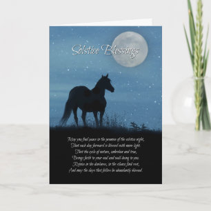 Pferd und Mond Winter-Sonnenwende-Segensgedicht Karte