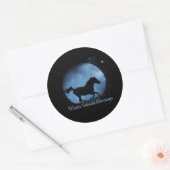 Pferd und Mond Wintersonnenwende-Segen-Aufkleber Runder Aufkleber (Umschlag)