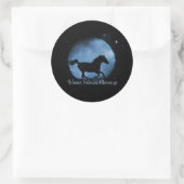 Pferd und Mond Wintersonnenwende-Segen-Aufkleber Runder Aufkleber (Tasche)