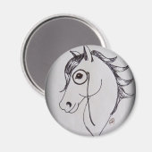 Pferd und Monokel Magnet (Vorderseite/Rückseite)