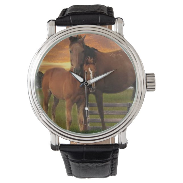 Pferd und Pony Armbanduhr (Vorderseite)