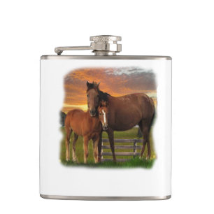 Pferd und Pony Flachmann