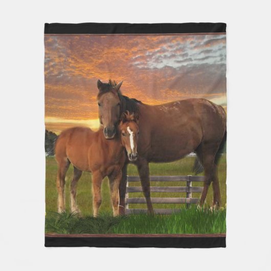 Pferd und Pony Fleecedecke (Vorderseite)