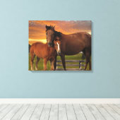 Pferd und Pony Leinwanddruck (Insitu (Holzboden))