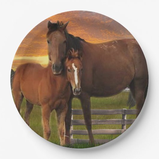 Pferd und Pony Pappteller (Vorderseite)