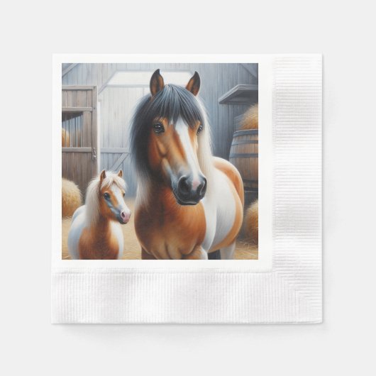 Pferd und Pony Serviette (Vorderseite)