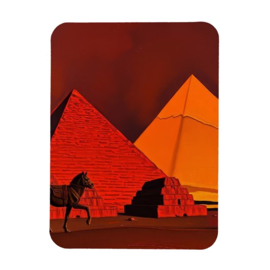 Pferd und Pyramide Magnet (Vertikal)