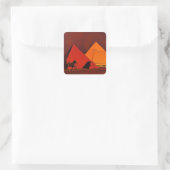 Pferd und Pyramide Quadratischer Aufkleber (Tasche)