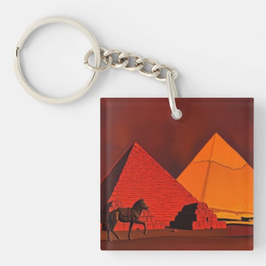 Pferd und Pyramide Schlüsselanhänger (Vorderseite)