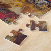 Pferd und Reiter bei Sonnenuntergang Herde überprü Puzzle (Seite)