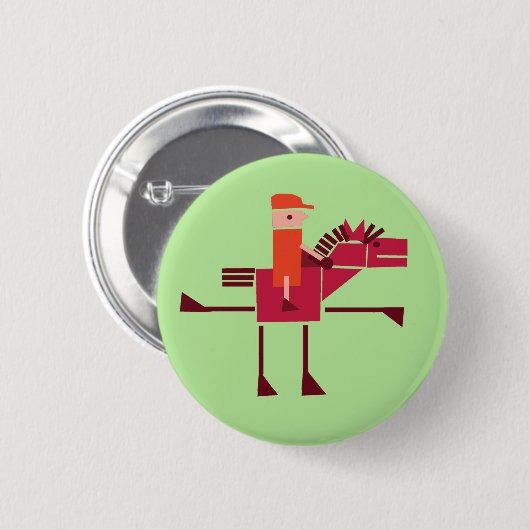 Pferd und Reiter Button (Vorne & Hinten)