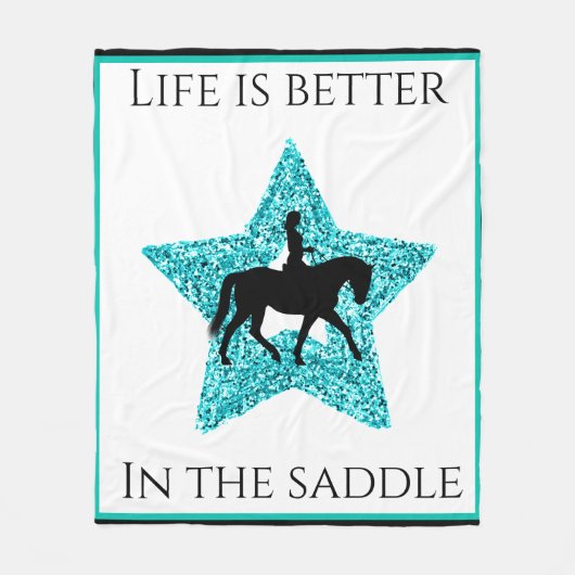 Pferd und Reiter - das Leben ist besser im Sattel Fleecedecke (Vorderseite)