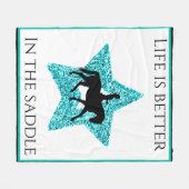 Pferd und Reiter - das Leben ist besser im Sattel Fleecedecke (Vorderseite (Horizontal))