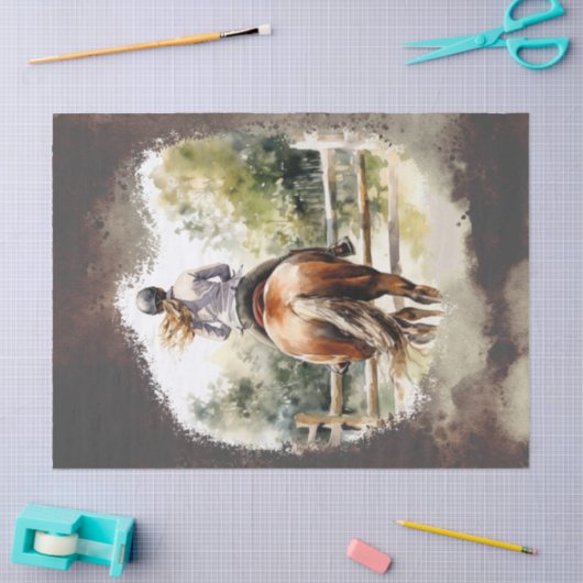 Pferd und Reiter-Dekoupage Seidenpapier (Basteln)