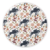 Pferd und Reiter Knob Pull Reittiere Kunst, Dichtu Keramikknauf (Vorderseite)