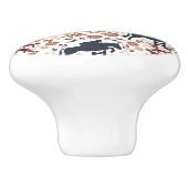 Pferd und Reiter Knob Pull Reittiere Kunst, Dichtu Keramikknauf (Seitenansicht)