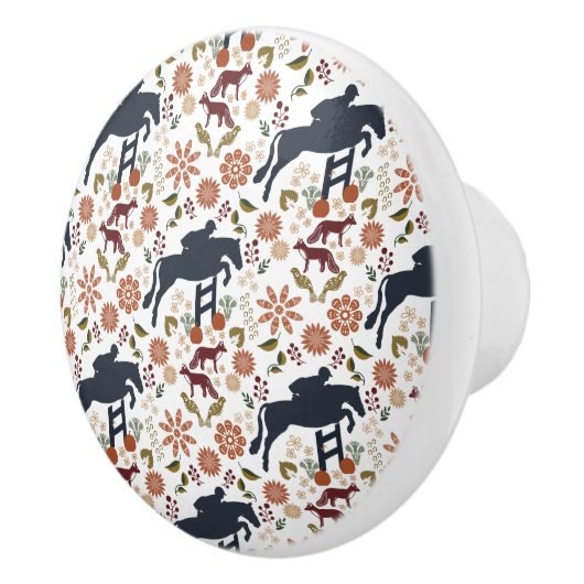 Pferd und Reiter Knob Pull Reittiere Kunst, Dichtu Keramikknauf (Rechts)