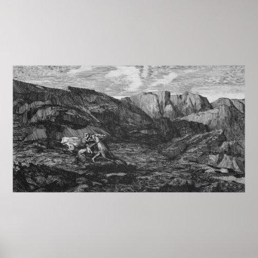 Pferd und Reiter Poster (Vorne)