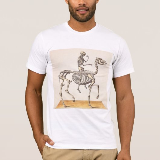 Pferd und Reiterskelett T-Shirt (Vorderseite)