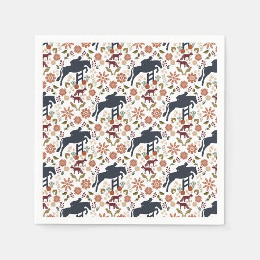 Pferd und Rider Napkin | Herbst Reittiere Ar Serviette (Vorderseite)
