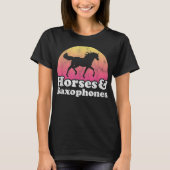 Pferd und Saxophon Frauen oder Mädchen Pferde T-Shirt (Vorderseite)
