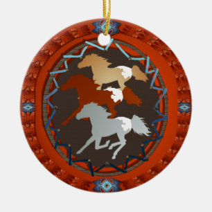 Pferd und Schild-Verzierungen Keramikornament