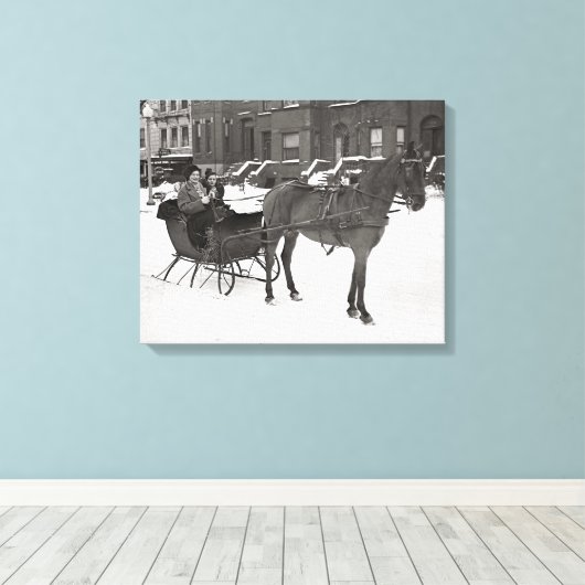 Pferd und Schlitten, 1935 Leinwanddruck (Insitu (Holzboden))