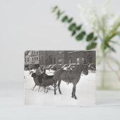 Pferd und Schlitten, 1935 Postkarte (Stehend Vorderseite)