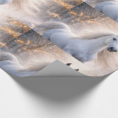 Pferd und Schnee Weihnachtspapier Geschenkpapier (Ecke)