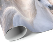 Pferd und Schnee Weihnachtspapier Geschenkpapier (Rolleneckpunkt)