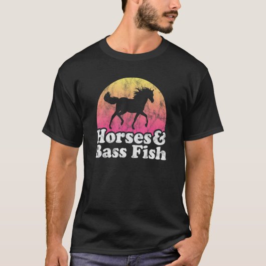 Pferd und Schwarzbarsch Frauen oder Mädchen Pferde T-Shirt (Vorderseite)