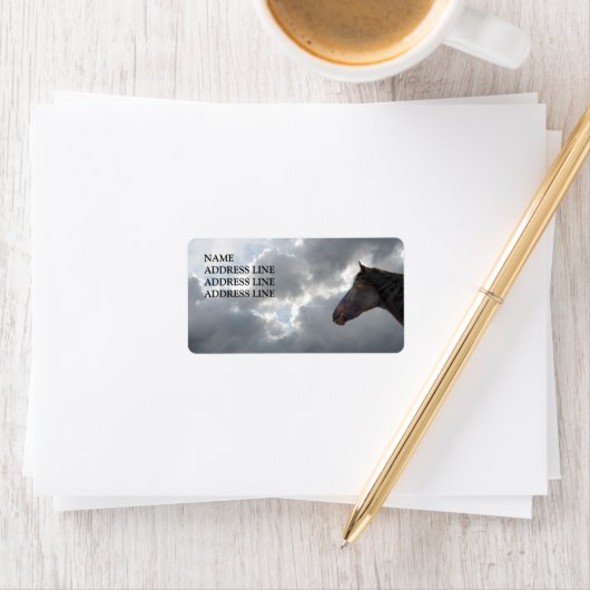 Pferd und Sky 4 - Western Rücksendeadresse Adressaufkleber (Insitu)