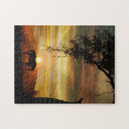 Pferd und Sonne Puzzle (Horizontal)