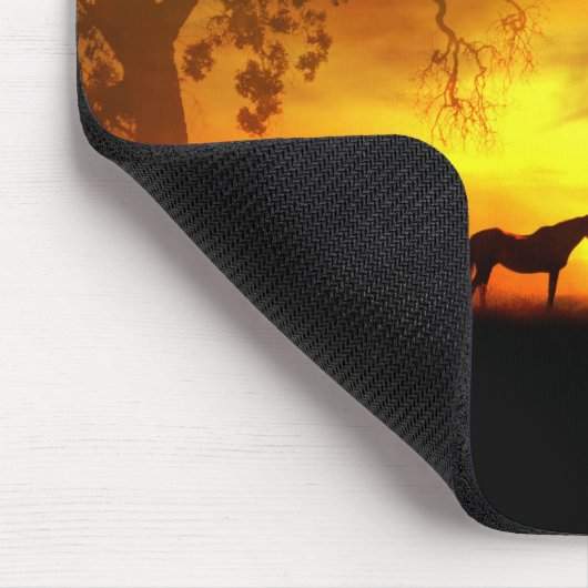 Pferd- und Sonnenaufgangsmuse Mousepad (Ecke)