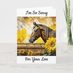 Pferd und Sonnenblume   Es tut mir leid für Ihren  Karte