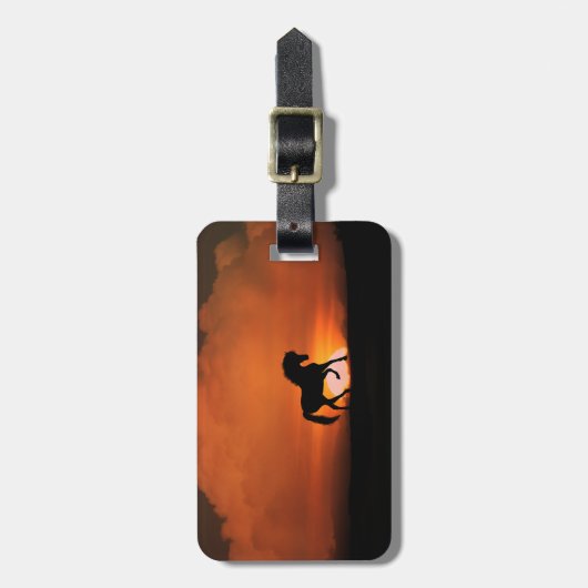 Pferd und Sonnenfantasy Niedlich Gepäckanhänger (Vorderseite vertikal)