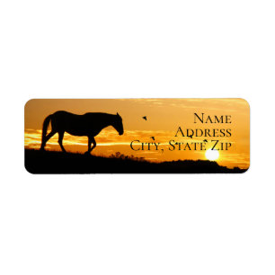 Pferd und Sonnenuntergang Rücksendeadresse