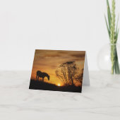 Pferd und Sonnenuntergang Tiefes Beileid Karte (Vorderseite)
