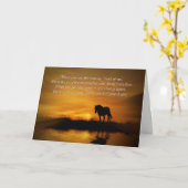 Pferd und Sonnenuntergang Tiefes Beileid spirituel Karte (Gelbe Blume)