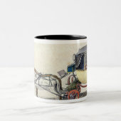 Pferd und Wagen, 1825 Zweifarbige Tasse (Mittel)