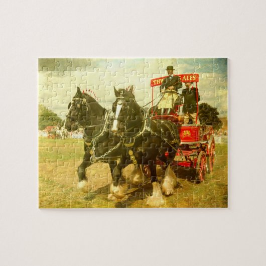 Pferd und Wagen Puzzle (Horizontal)