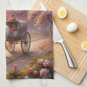 Pferd und Warenkorb Geschirrtuch (Viertel Falte)