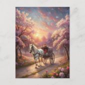 Pferd und Warenkorb Postkarte (Vorderseite)