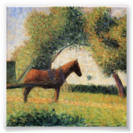 Pferd und Warenkorb von Georges Seurat Fotodruck (Vorne)