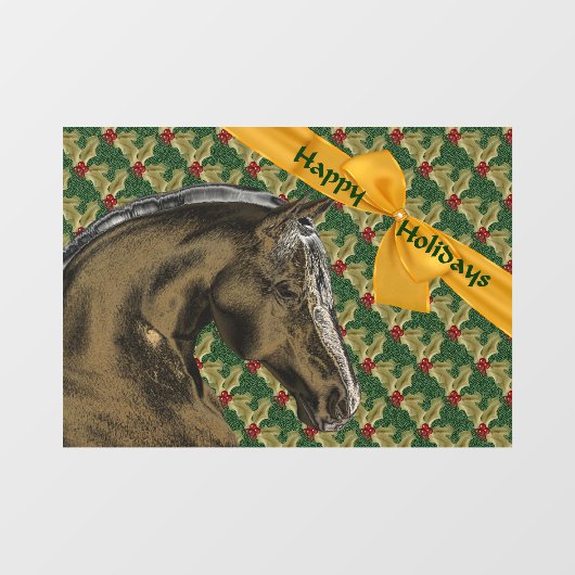 Pferd und Weihnachten Fensteraufkleber (Blatt)