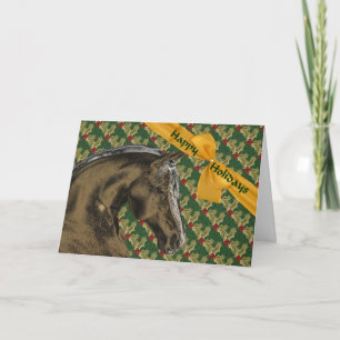 Pferd und Weihnachtskarte Feiertagskarte