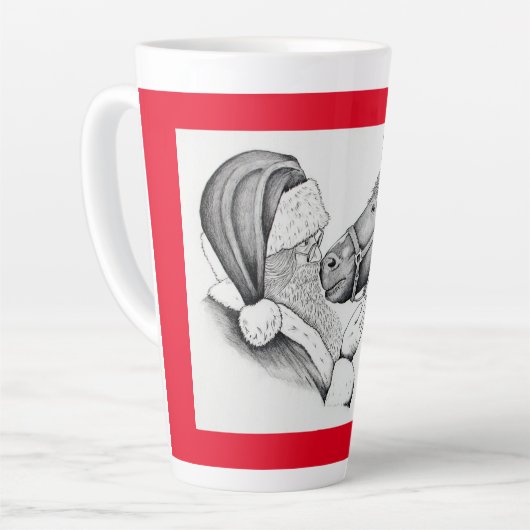 Pferd und Weihnachtsmann Milchtasse (Linke Ecke)
