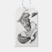 Pferd und Weihnachtsmann zu Weihnachten Geschenkanhänger (Vorderseite)