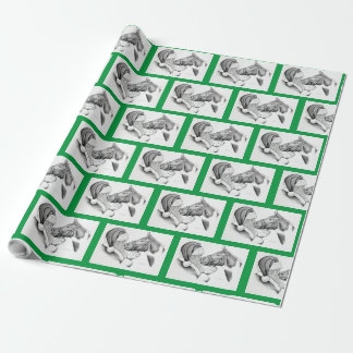 Pferd und Weihnachtsmann zu Weihnachten Geschenkpapier